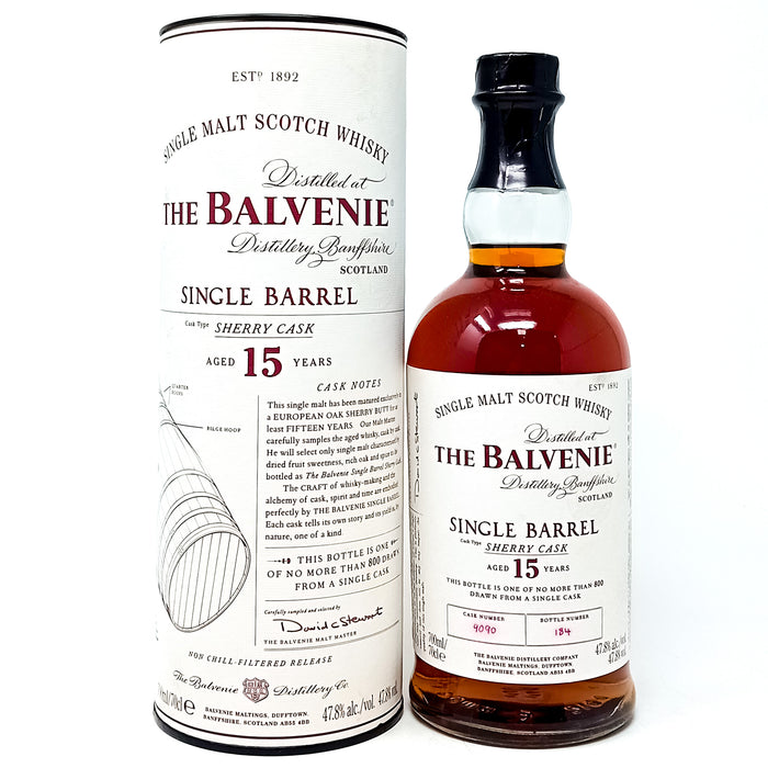 Balvenie 15 Year Old Single Barrel #9090 Single Malt Scotch Whisky, 70cl, 47.8% ABV