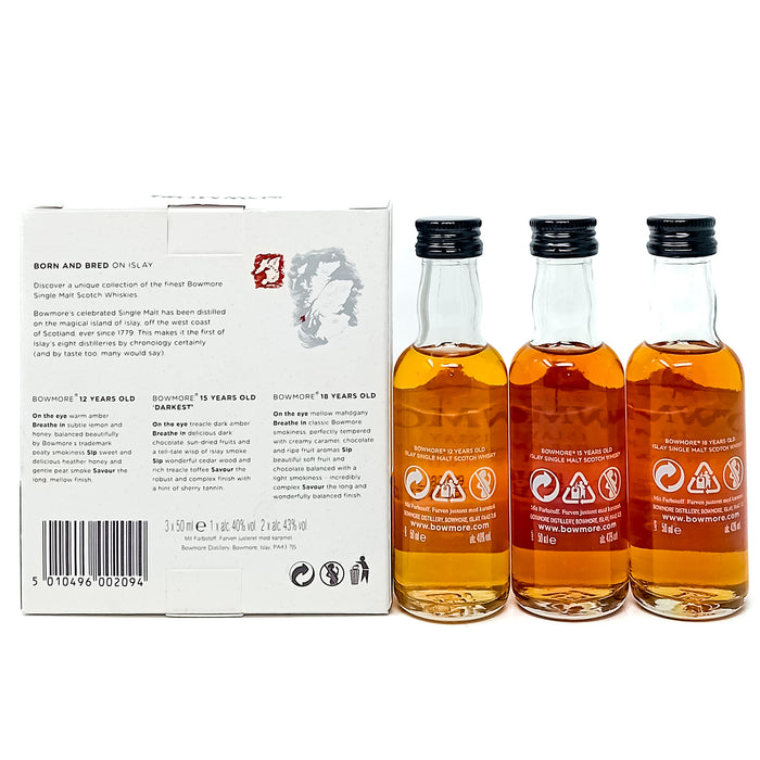 Bowmore Miniature Set Single Malt Scotch Whisky, Miniature, 3x5cl, 40% ABV