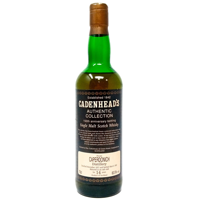 Caperdonich 1977 14 Year Old Cadenhead's 150th Anniversary Single Malt Scotch Whisky, 70cl, 60.5% ABV