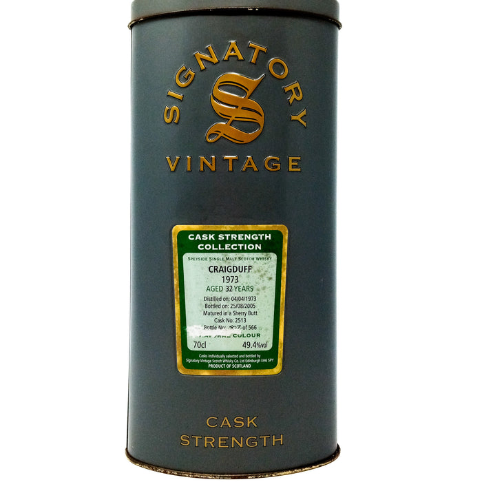 Craigduff 1973 32 Year Old Signatory Vintage Cask Strength Collection Single Malt Scotch Whisky, 70cl, 49.4% ABV