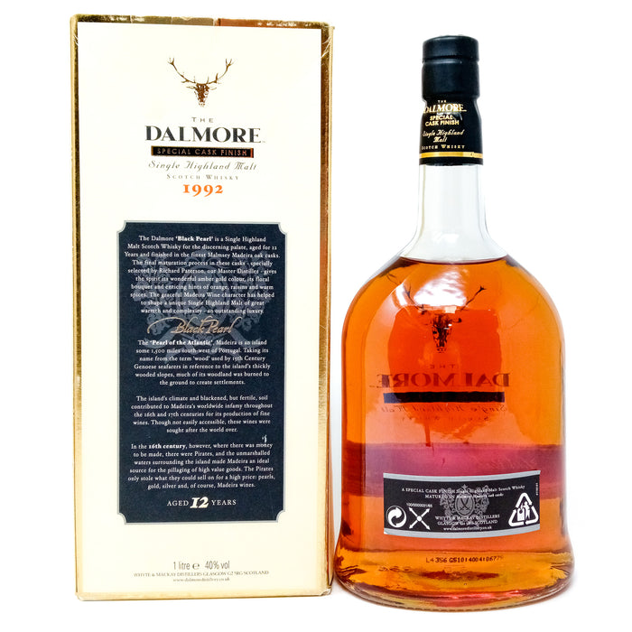 Dalmore 1992 Black Pearl 12 Year Old Malmsey Madeira Finish Single Malt Scotch Whisky, 1L, 40% ABV