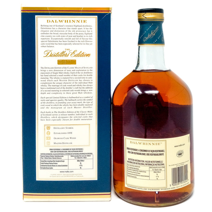 Dalwhinnie 1990 Distiller's Edition Single Malt Scotch Whisky, 1L, 43% ABV