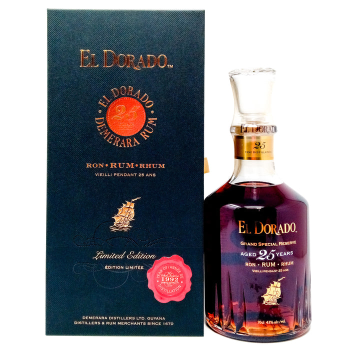 El Dorado 1992 25 Year Old Grand Special Reserve Guyanese Rum, 70cl, 43% ABV