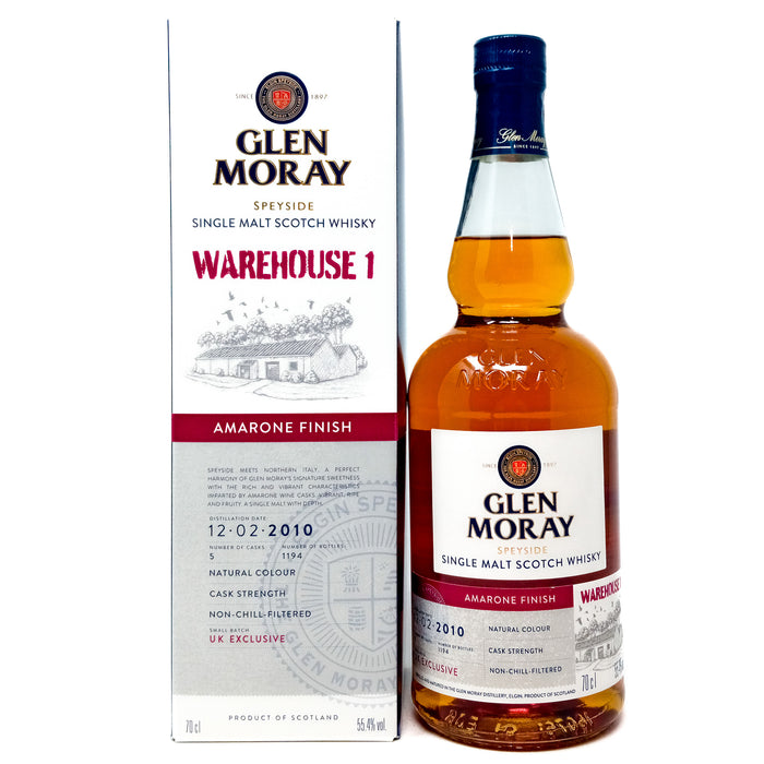 Glen Moray 2010 Warehouse 1 Amarone Finish Single Malt Scotch Whisky, 70cl, 40% ABV