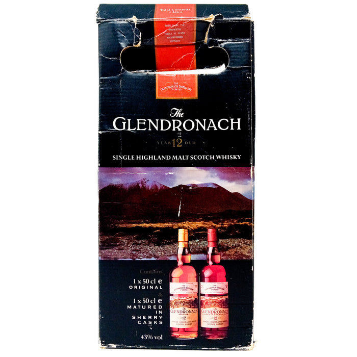 Glendronach 12 Year Old Original & Sherry Casks Single Malt Scotch Whisky, 2 x 50cl, 43% ABV