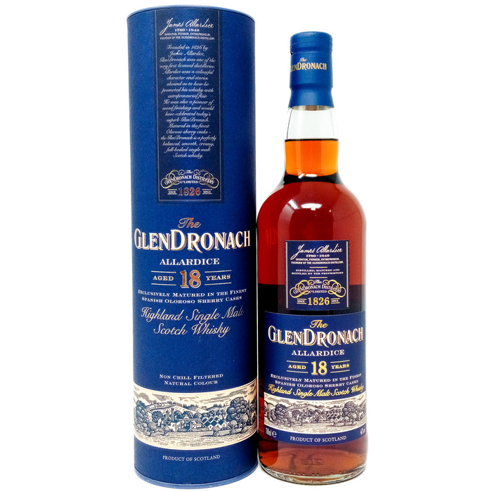 Glendronach 18 Year Old Allardice Single Malt Scotch Whisky, 70cl, 46% ABV