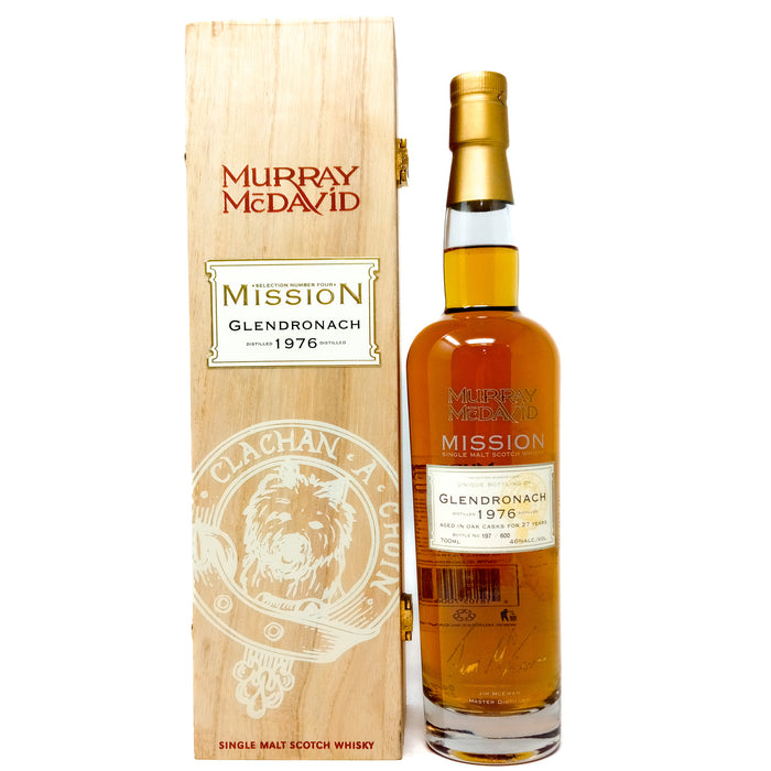 Glendronach 1976 27 Year Old Murray McDavid Mission IV Single Malt Scotch Whisky, 70cl, 46% ABV