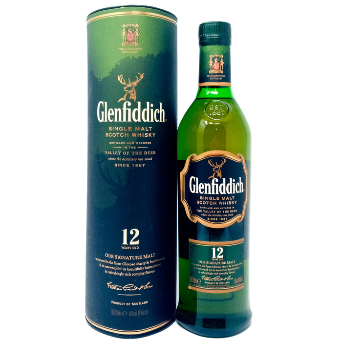 Glenfiddich 12 Year Old Single Malt Scotch Whisky, 70cl, 40% ABV