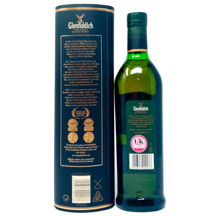 Glenfiddich 12 Year Old Single Malt Scotch Whisky, 70cl, 40% ABV