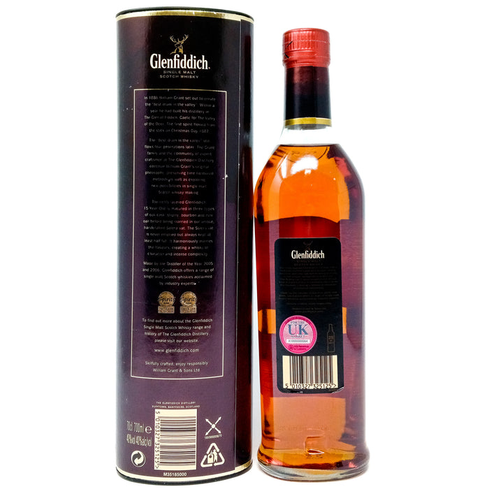 Glenfiddich 15 Year Old Single Malt Scotch Whisky, 70cl, 40% ABV