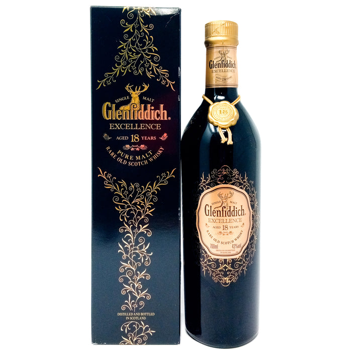 Glenfiddich 18 Year Old Excellence Single Malt Scotch Whisky, 70cl, 43% ABV