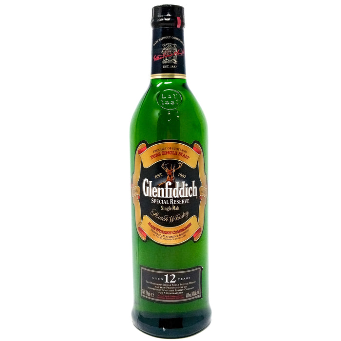 Glenfiddich 12 Year Old Special Reserve Single Malt Scotch Whisky, 70cl, 40% ABV