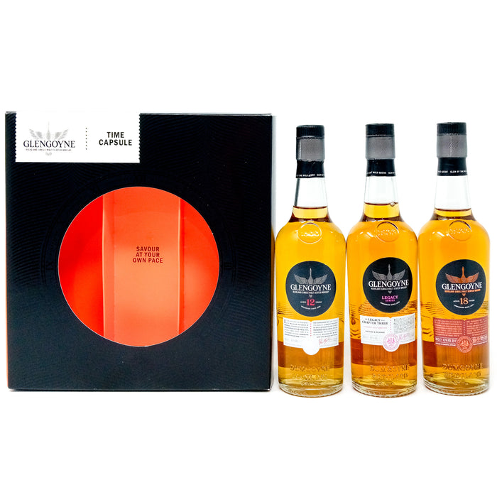 Glengoyne Time Capsule Gift Set Single Malt Scotch Whisky, Half Bottle, 3 x 20cl, 43/48% ABV