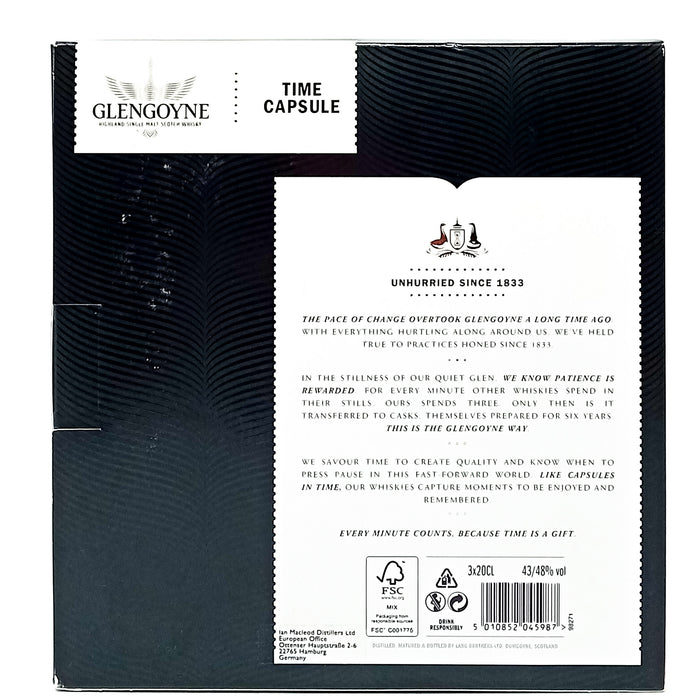 Glengoyne Time Capsule Gift Set Single Malt Scotch Whisky, Half Bottle, 3 x 20cl, 43/48% ABV