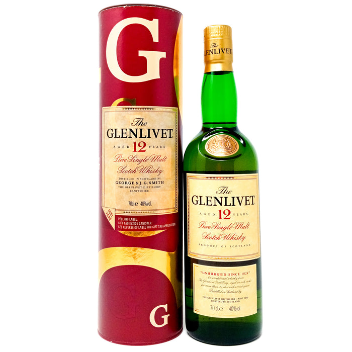 Glenlivet 12 Year Old Single Malt Scotch Whisky, 70cl, 40% ABV