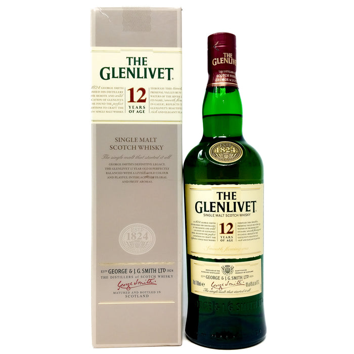 Glenlivet 12 Year Old Single Malt Scotch Whisky, 70cl, 40% ABV