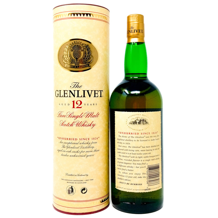 Glenlivet 12 Year Old Older Style Single Malt Scotch Whisky, 1L, 40% ABV