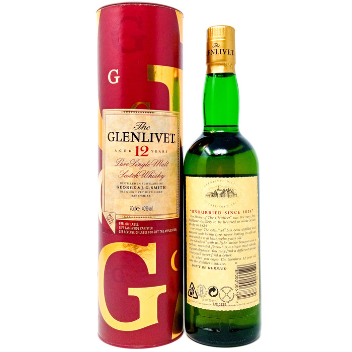 Glenlivet 12 Year Old Single Malt Scotch Whisky, 70cl, 40% ABV