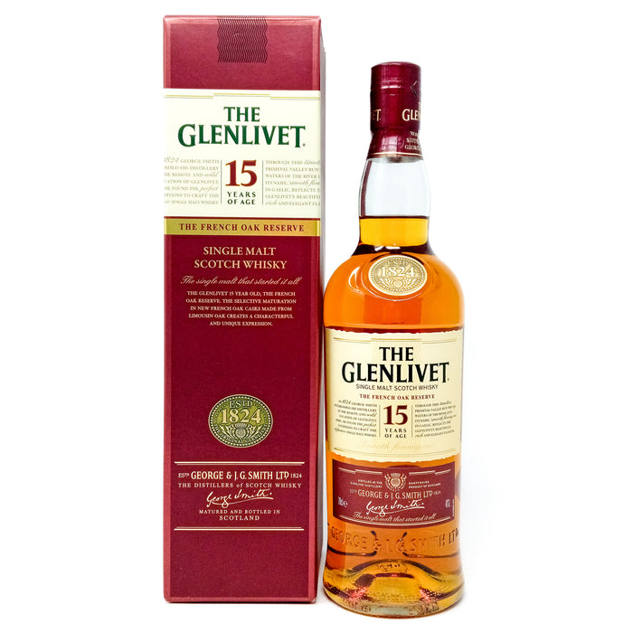 Glenlivet 15 Year Old French Oak Single Malt Scotch Whisky, 70cl, 40% ABV