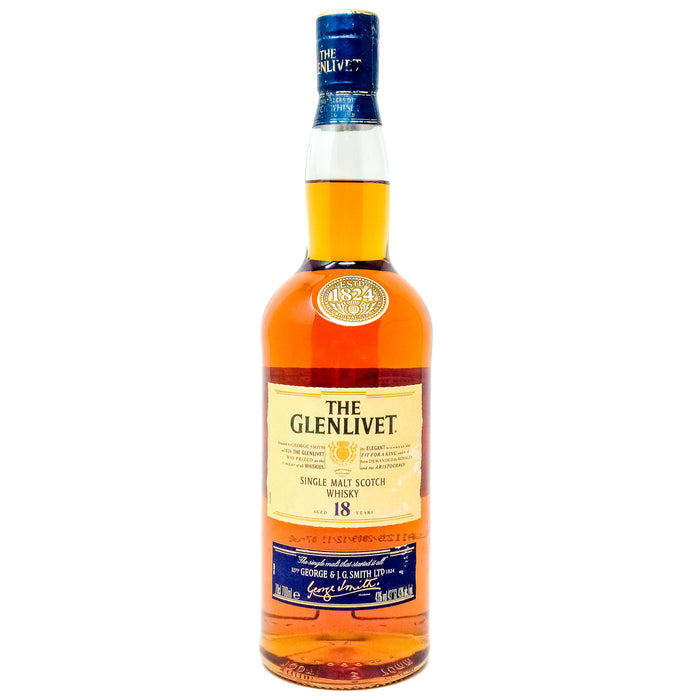 Glenlivet 18 Year Old Single Malt Scotch Whisky, 70cl, 43% ABV