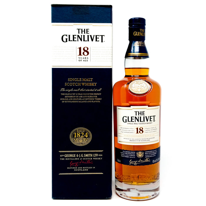 Glenlivet 18 Year Old Single Malt Scotch Whisky, 70cl, 43% ABV