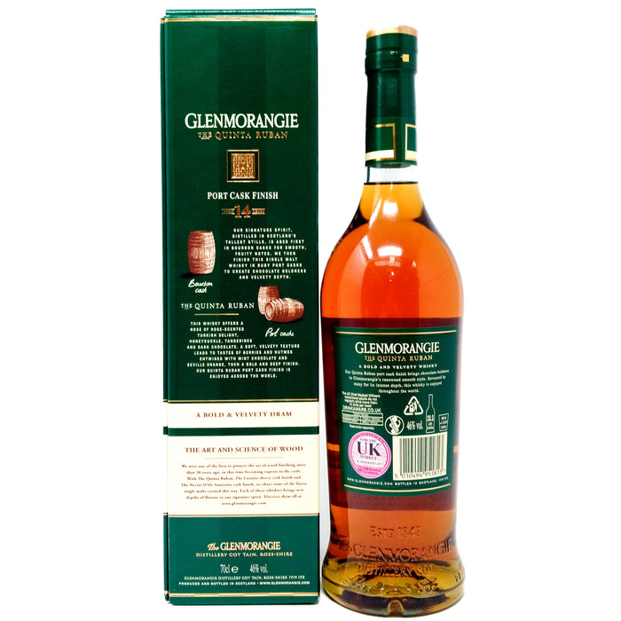 Glenmorangie 14 Year Old Quinta Rubin Port Cask Finish Single Malt Scotch Whisky, 70cl, 46% ABV