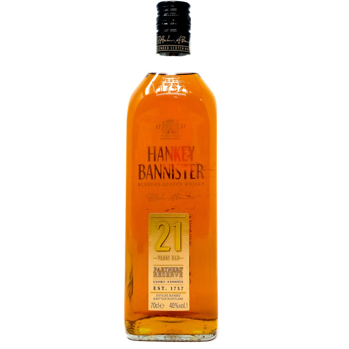 Hankey Bannister 21 Year Old Partners' Reserve Blended Scotch Whisky, 70cl, 40% ABV