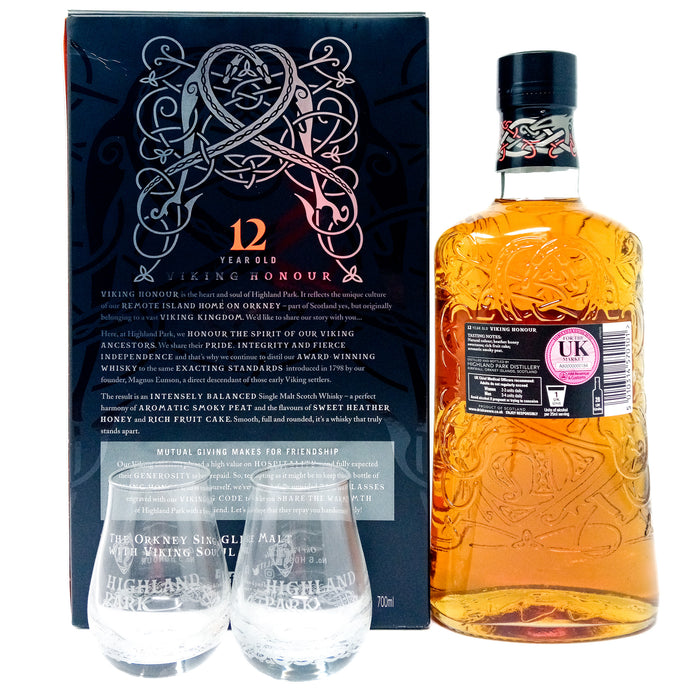 Highland Park 12 Year Old Viking Honour Gift Pack Single Malt Scotch Whisky, 70cl, 40% ABV