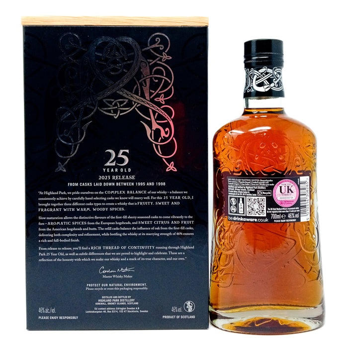 Highland Park 25 Year Old Spring 2023 Release Single Malt Scotch Whisky, 70cl, 46% ABV