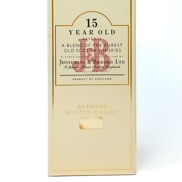 J&B 15 Year Old Blended Scotch Whisky, 75cl, 40% ABV