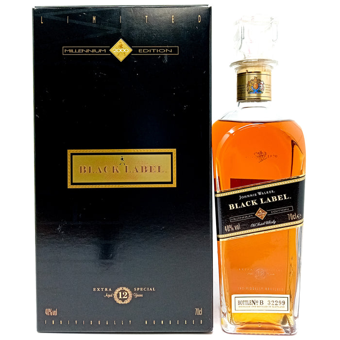 Johnnie Walker 12 Year Old Black Millennium Decanter Blended Scotch Whisky,  70cl, 40% ABV