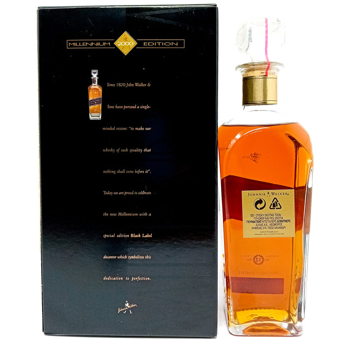 Johnnie Walker 12 Year Old Black Millennium Decanter Blended Scotch Whisky,  70cl, 40% ABV