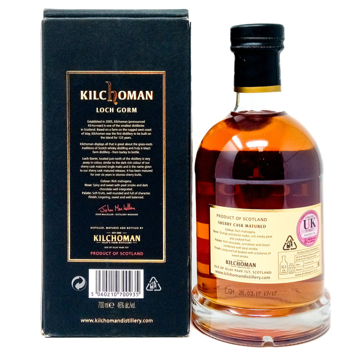 Kilchoman 2009 Loch Gorm 2017 Edition Sherry Cask Single Malt Scotch Whisky, 70cl, 46% ABV