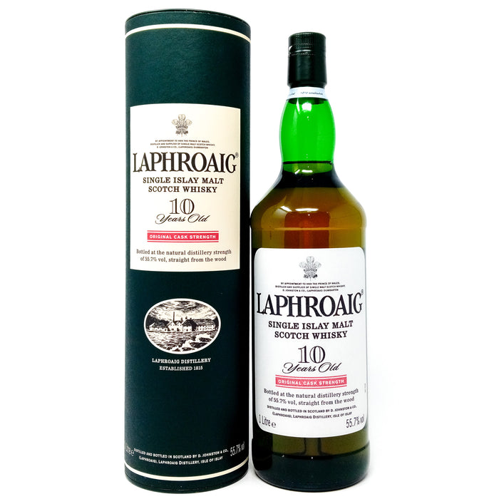 Laphroaig 10 Year Old Original Cask Strength Single Malt Scotch Whisky, 1L, 55.7% ABV