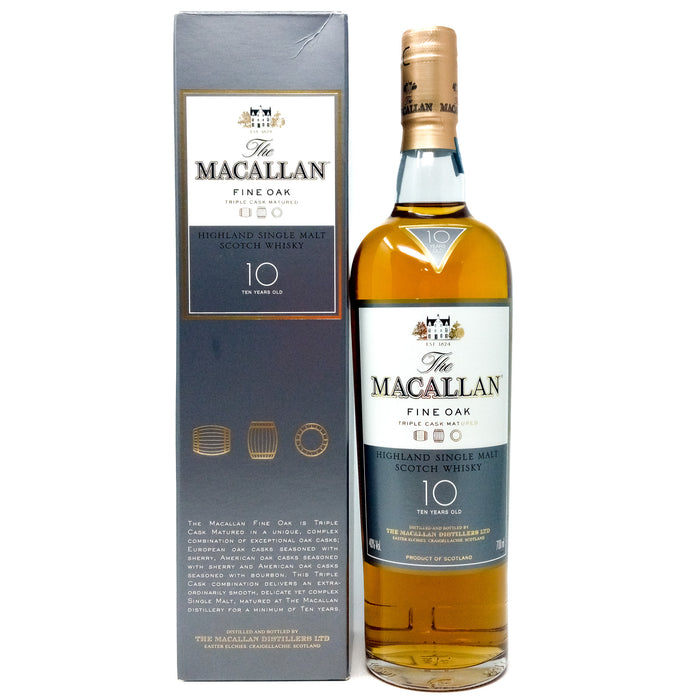 Macallan 10 Year Old Fine Oak Single Malt Scotch Whisky, 70cl, 40% ABV