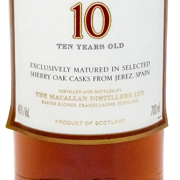 Macallan 10 Year Old Single Malt Scotch Whisky, 70cl, 40% ABV