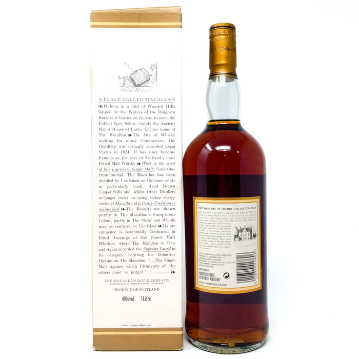 Macallan 12 Year Old Sherry Wood Single Malt Scotch Whisky, 1L, 40% ABV