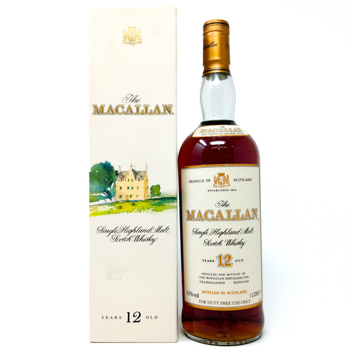 Macallan 12 Year Old Sherry Wood Single Malt Scotch Whisky, 1L, 43% ABV