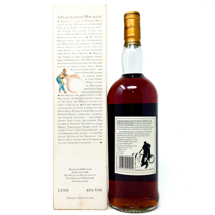 Macallan 12 Year Old Sherry Wood Single Malt Scotch Whisky, 1L, 43% ABV