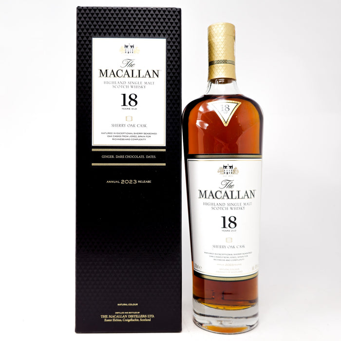 Macallan 18 Year Old Sherry Oak 2023 Release Single Malt Scotch Whisky, 70cl, 43% ABV