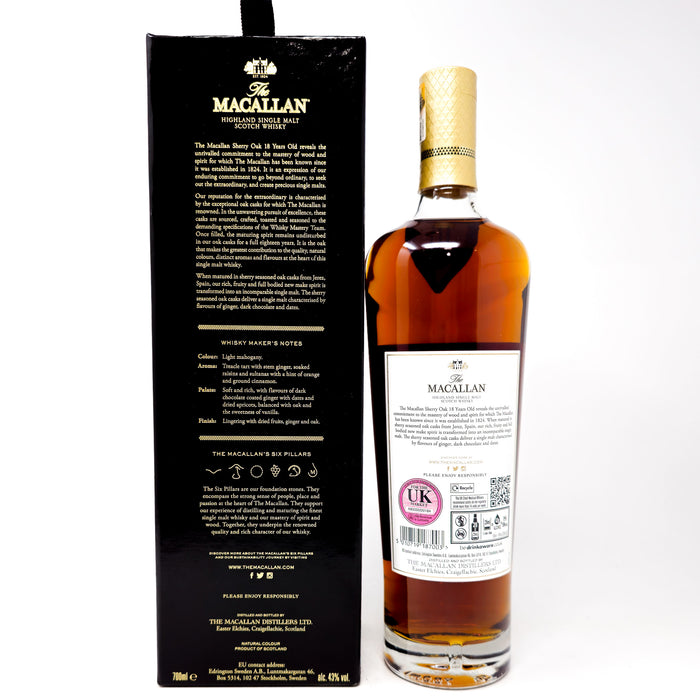 Macallan 18 Year Old Sherry Oak 2023 Release Single Malt Scotch Whisky, 70cl, 43% ABV