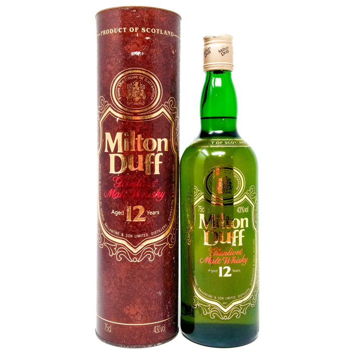 Miltonduff 12 Year Old Single Malt Scotch Whisky, 75cl, 43% ABV