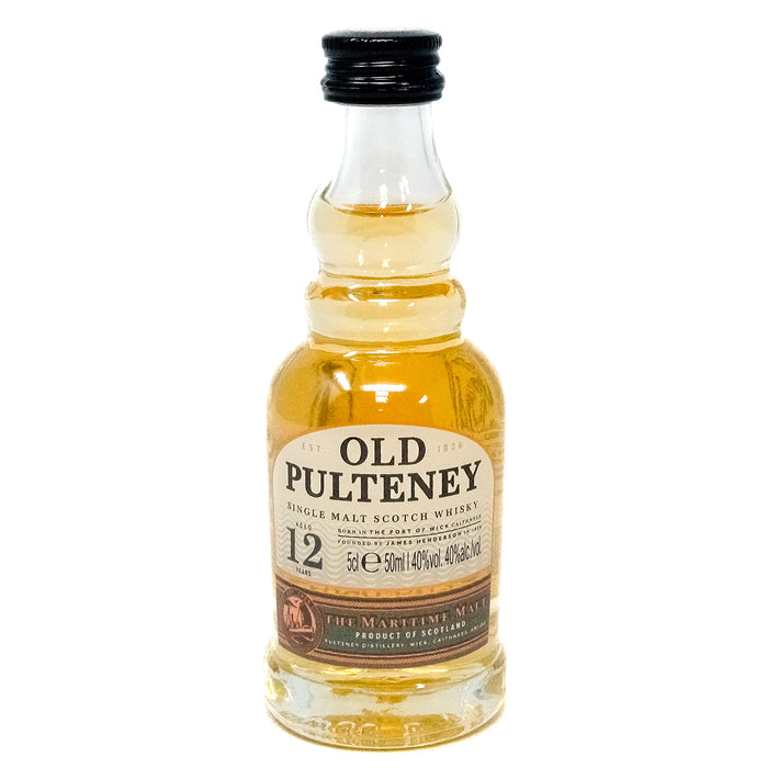 Old Pulteney 12 Year Old Single Malt Scotch Whisky, Miniature, 5cl, 40% ABV