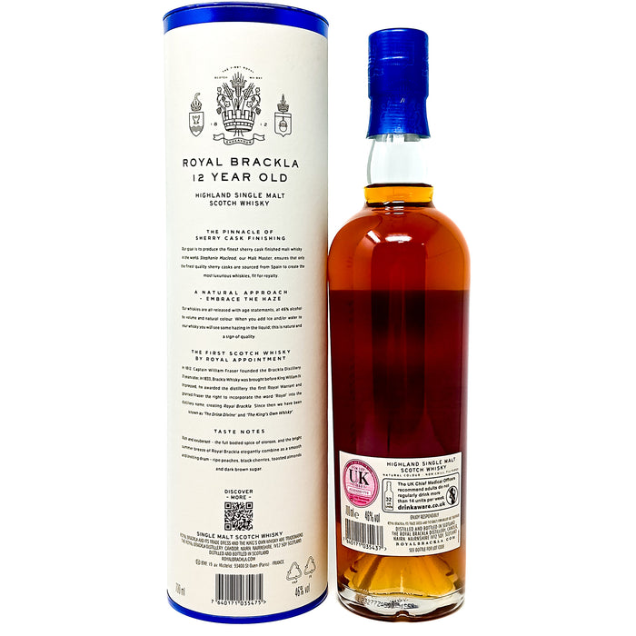 Royal Brackla 12 Year Old Oloroso Sherry Cask Finish Single Malt Scotch Whisky, 70cl, 46% ABV