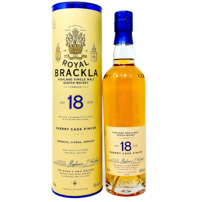 Royal Brackla 18 Year Old Sherry Cask Single Malt Scotch Whisky, 70cl, 46% ABV