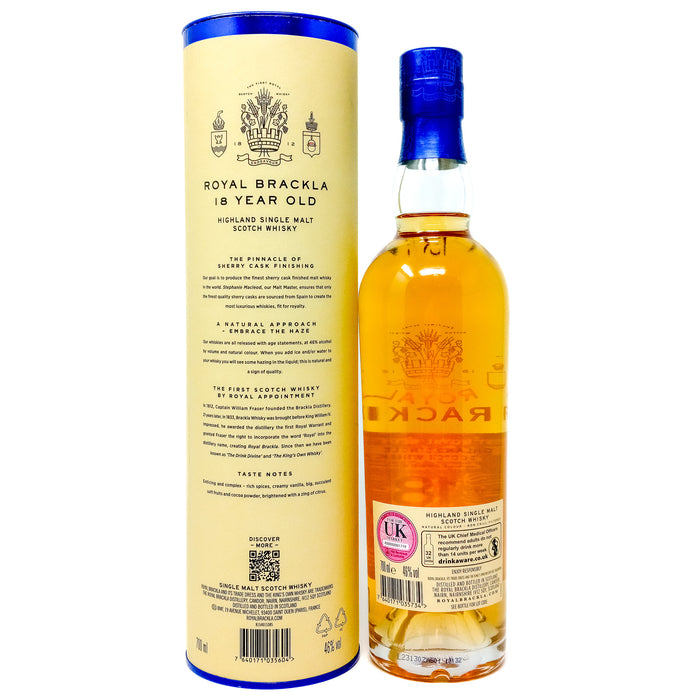 Royal Brackla 18 Year Old Sherry Cask Single Malt Scotch Whisky, 70cl, 46% ABV