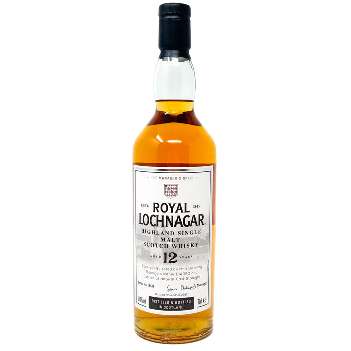 Royal Lochnagar 12 Year Old Manager's Dram Single Malt Scotch Whisky, 70cl, 58.1% ABV