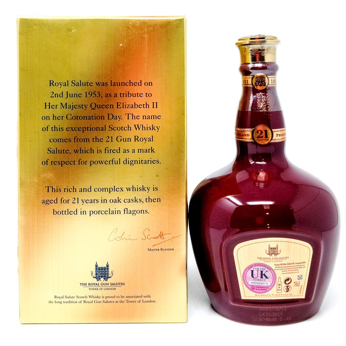 Royal Salute 21 Year Old Ruby Flagon Blended Scotch Whisky, 70cl, 40% ABV