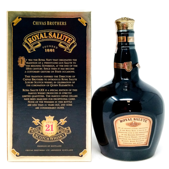 Royal Salute LXX 21 Year Old Blended Scotch Whisky, 70cl, 40% ABV