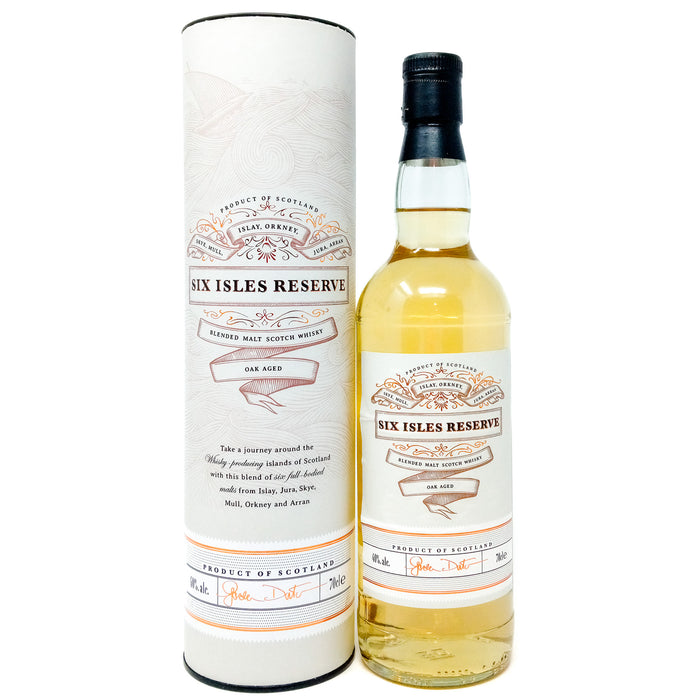 Six Isles Reserve Blended Malt Scotch Whisky, 70cl, 40% ABV